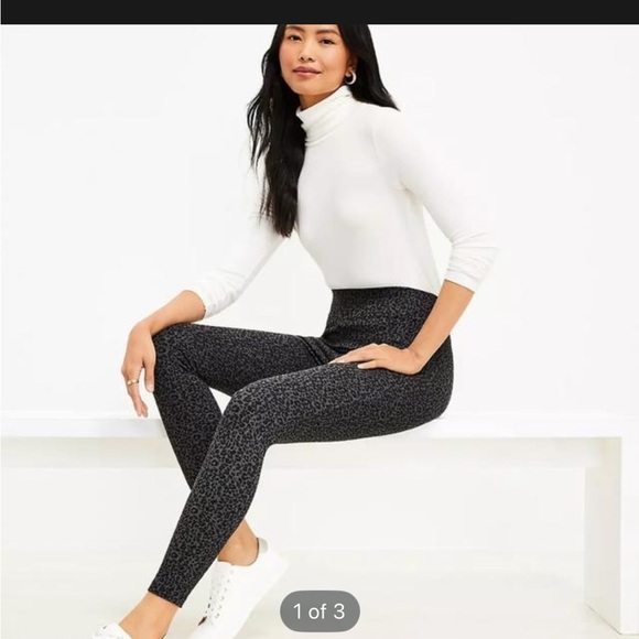 Loft Leopard Print Ponte Leggings - Picture 2 of 3